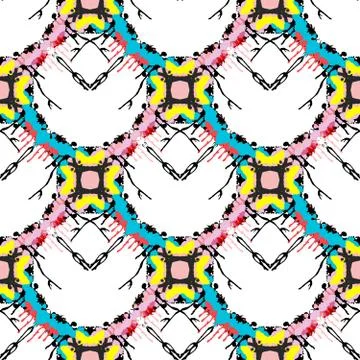 Colored abstract seamless pattern in graffiti style. Quality vector illustrat Illustrazione stock