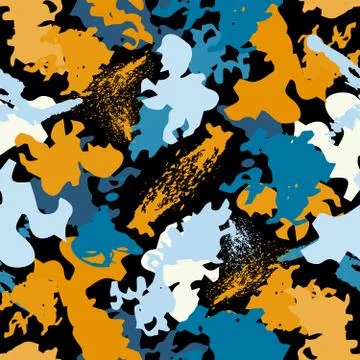 Colored abstract seamless pattern in graffiti style. Quality vector illustrat Stock Illustration