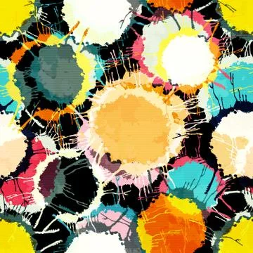 Colored abstract seamless pattern in graffiti style. Quality vector illustrat Stock Illustration