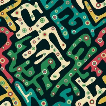 Colored abstract seamless pattern in graffiti style. Quality vector illustrat Stock-Illustration