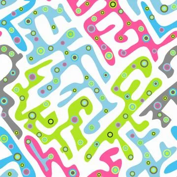 Colored abstract seamless pattern in graffiti style. Quality vector illustrat Stock Illustration
