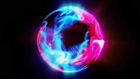 Colored abstract Sphere on black Stockbeeldmateriaal 91814147