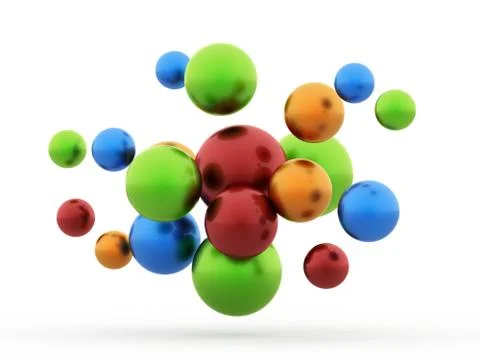 Colored abstract sphere concept background rendered isolated Stock Illustration