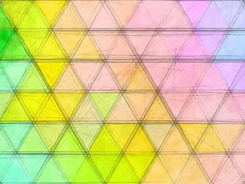 Colored Abstract Triangles Sketch 스톡 사진