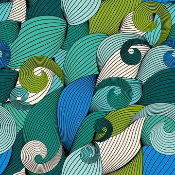 Colored Abstract Wave Seamless Pattern Background. Illustration Stockillustratie