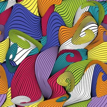 Colored Abstract Wave Seamless Pattern Background. Illustration Stockillustratie