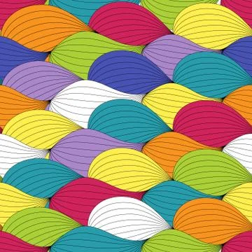 Colored Abstract Wave Seamless Pattern Background. Illustration Stock Illustration