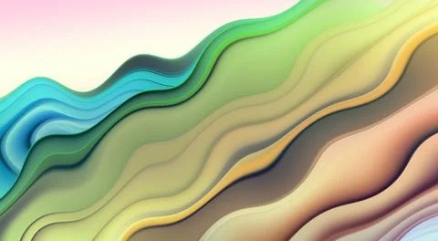 Colored abstraction on a light background. Delicate lines. Stock Illustration