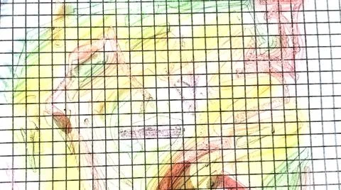 Colored abstraction in a small cell. Stock Illustration