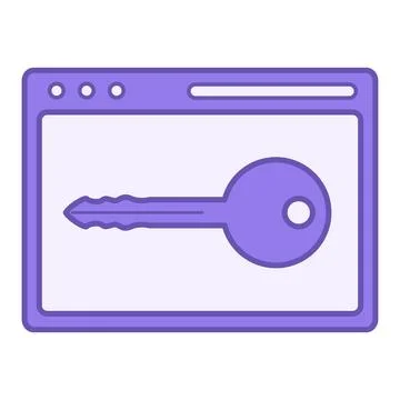 Colored Access Icon. Vector Illustration. Key and Application. Permission t.. Stock Illustration