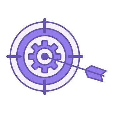 Colored Accurate Icon. Vector Illustration. Target, Gear, and Arrow. Correc.. Ilustración de archivo