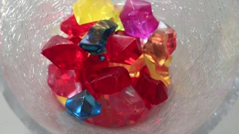 Colored acrylic gemstone crystals Video stock 343324407