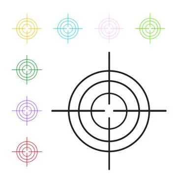 Colored aim crosses set. Stock Illustration