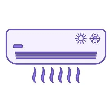 Colored Air Conditioning Icon. Vector Illustration. Device That Regulates T.. Stock Illustration
