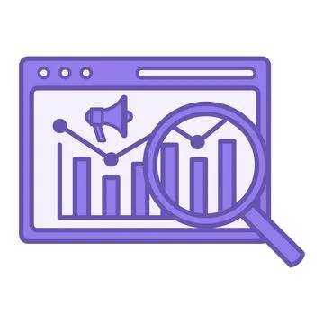 Colored Analytics Icon. Vector Illustration. Application, Chart, Megaphone,.. 스톡 일러스트