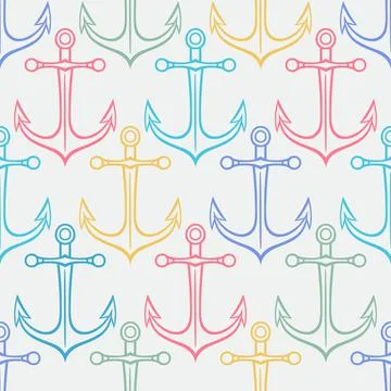 Colored anchors Stock Illustration