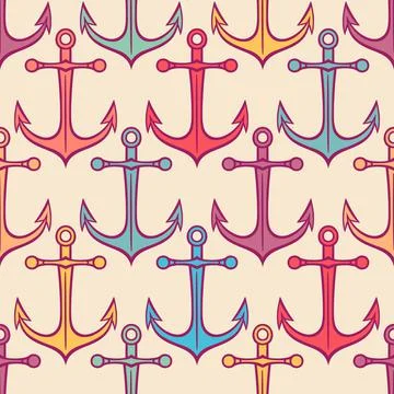 Colored anchors Stock Illustration