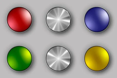 Colored and metallic buttons Stock Illustration