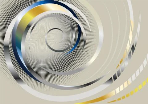 Colored and silver wavy stripes on light background Stock Illustration