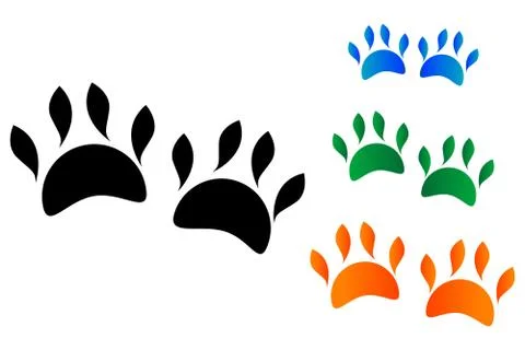 Colored animal's paw Stock Illustration