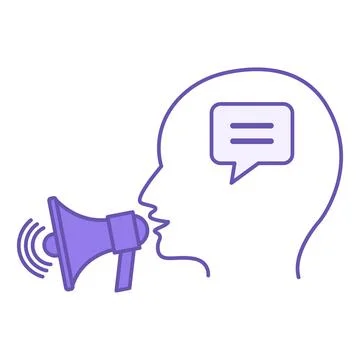 Colored Announce Icon. Vector Illustration. Man Saying Important Informatio.. Illustrazione stock