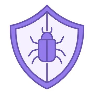 Colored Antivirus Icon. Vector Illustration. Shield and Bug. Malware Detect.. Stockillustratie