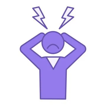 Colored Anxiety Icon. Vector Illustration. Feeling Uncertain, Anticipating .. Stock Illustration