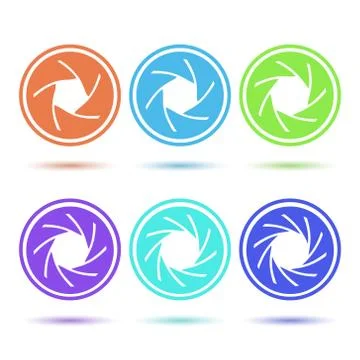 Colored aperture icons Stock Illustration