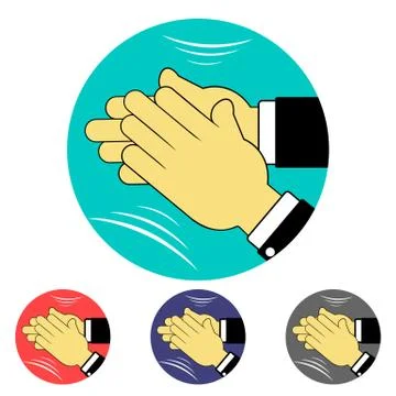 Colored applause icons Stock Illustration