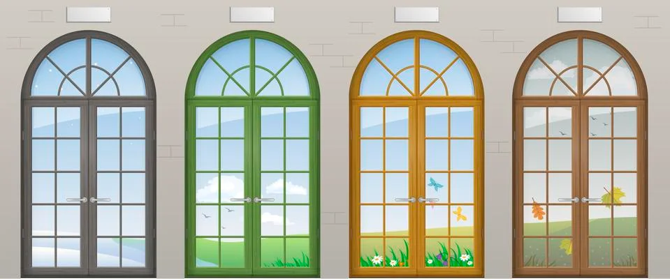 Colored arched doors Stock Illustration