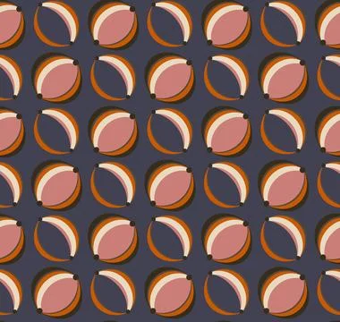 Colored arcs connected by circles in an abstract seamless pattern for textile Stock Illustration