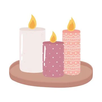 Colored aromatic candles Stock Illustration