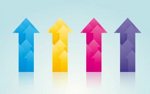 Colored arrows composed of smaller arrows イラスト素材