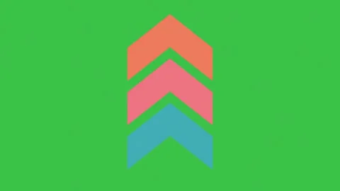 Colored arrows highlighting, animated arrow direction shape on green screen Video stock 310305842