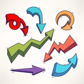 Colored arrows 库存插图