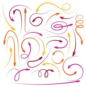 Colored arrows Ilustración de archivo