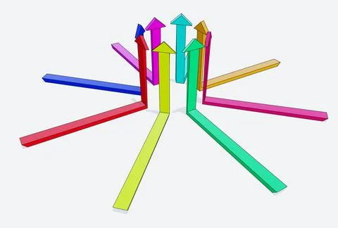 Colored Arrows Stock Illustration