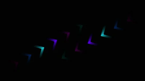 Colored arrows motion on black background in 4k video. Video stock 154783414