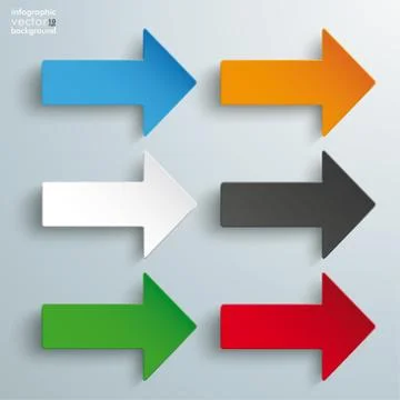 Colored arrows set Stock Illustration