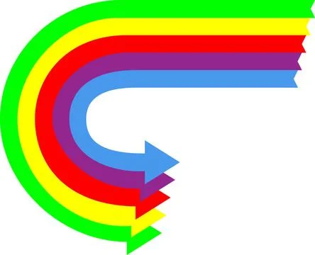 Colored Arrows U Turn A set of Colored Arrows in a U turn Motion Copyright... Stock Photos