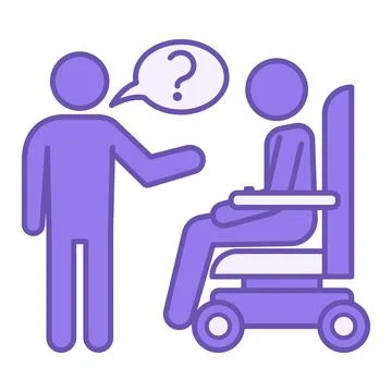 Colored Assistance Icon. Vector Illustration. Medical Help. Man Asking Ques.. Ilustración de archivo