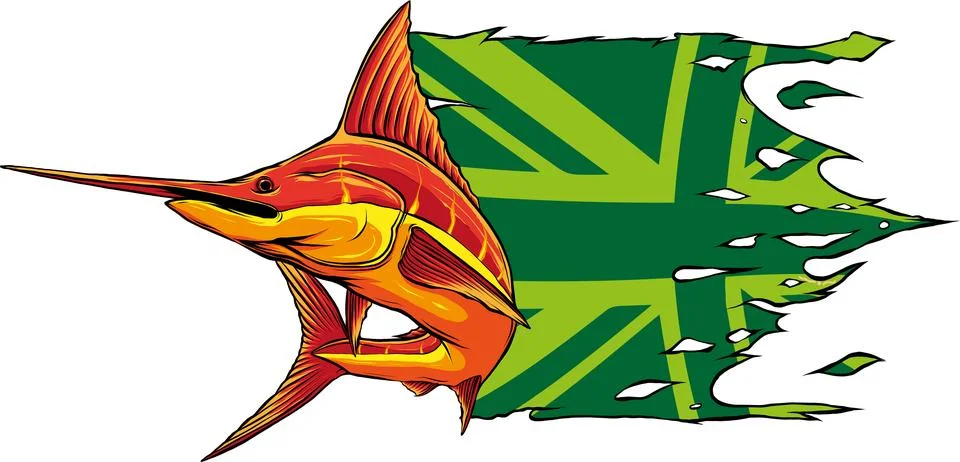 Colored atlantic swordfish marlin vector illustration design 스톡 일러스트