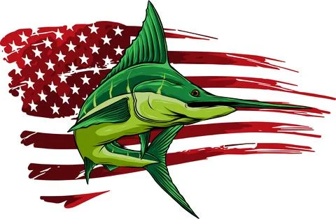 Colored atlantic swordfish marlin vector illustration design 스톡 일러스트