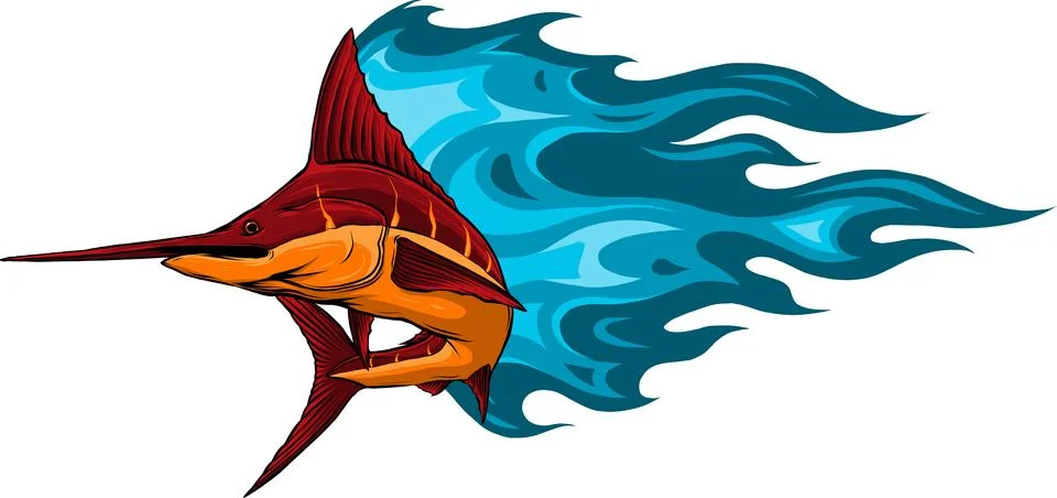 Colored atlantic swordfish marlin vector illustration design Stock Illustration
