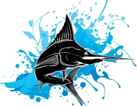 Colored atlantic swordfish marlin vector illustration design 스톡 일러스트