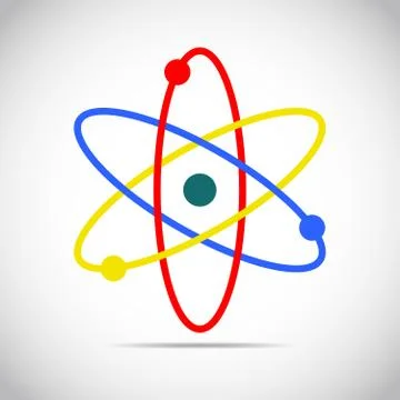 Colored atom icon. Vector illustration. Stock Illustration