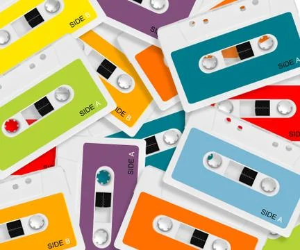 Colored Audio casette Stock Photos