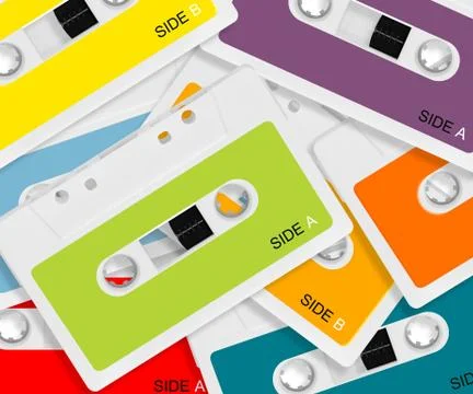 Colored Audio casette Stock Photos