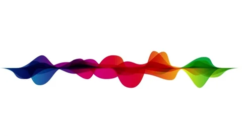 Colored audio sound waves. Animated illustration in seamless looping Stock Footage 263107835