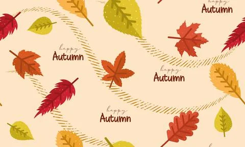 Colored autumn seamless pattern background Vector Stock Illustration